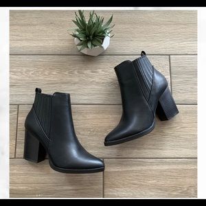 Brand New Top Moda Black Faux Leather Booties